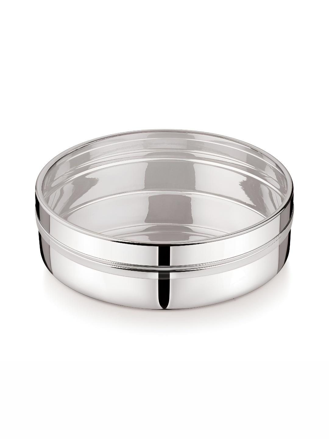 

MUKTI Silver-Toned Stainless Steel Dishwasher Safe Canister Container 1.4L