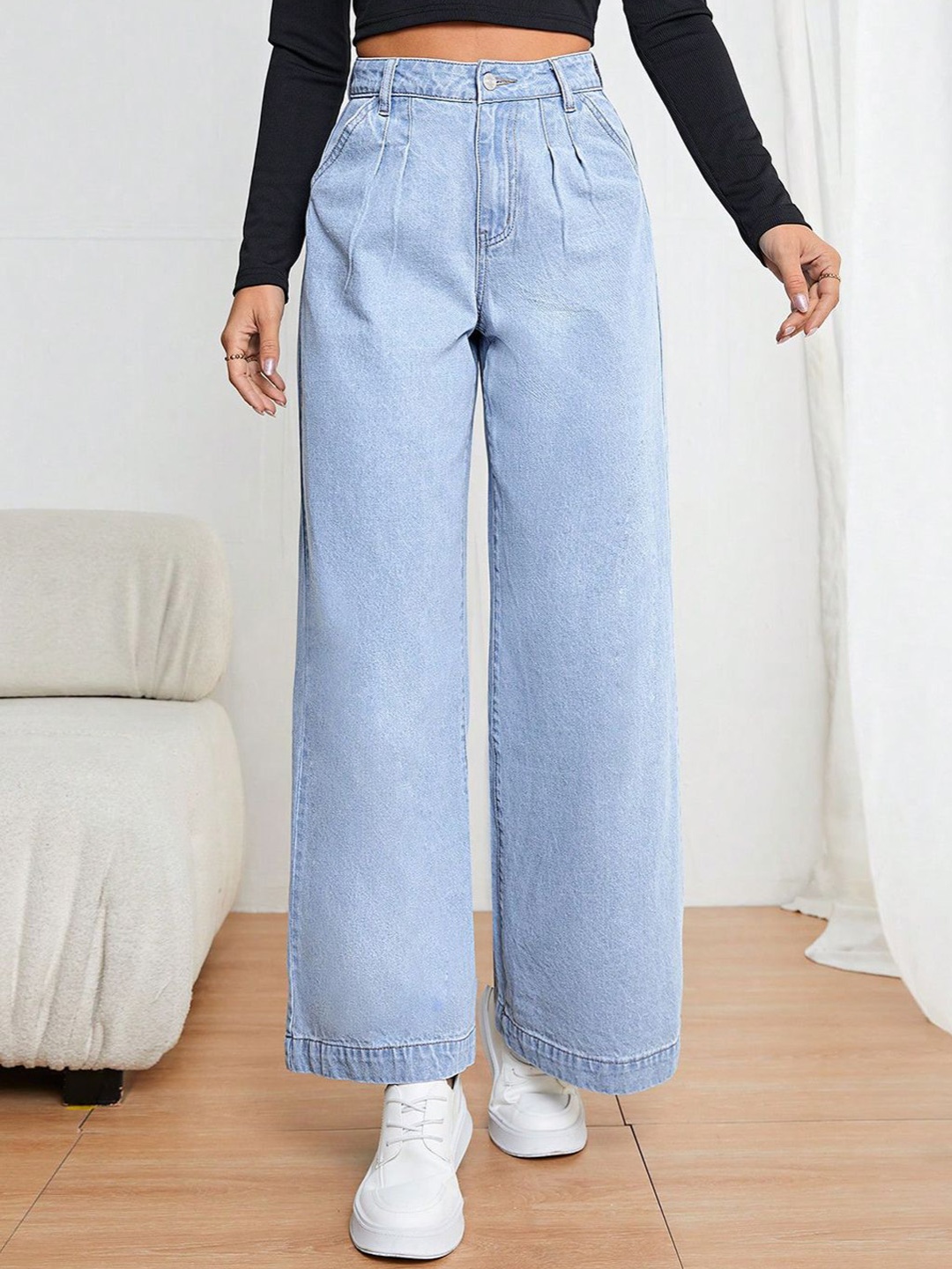 

Kotty Women Jean Flared High-Rise Stretchable Jeans, Blue