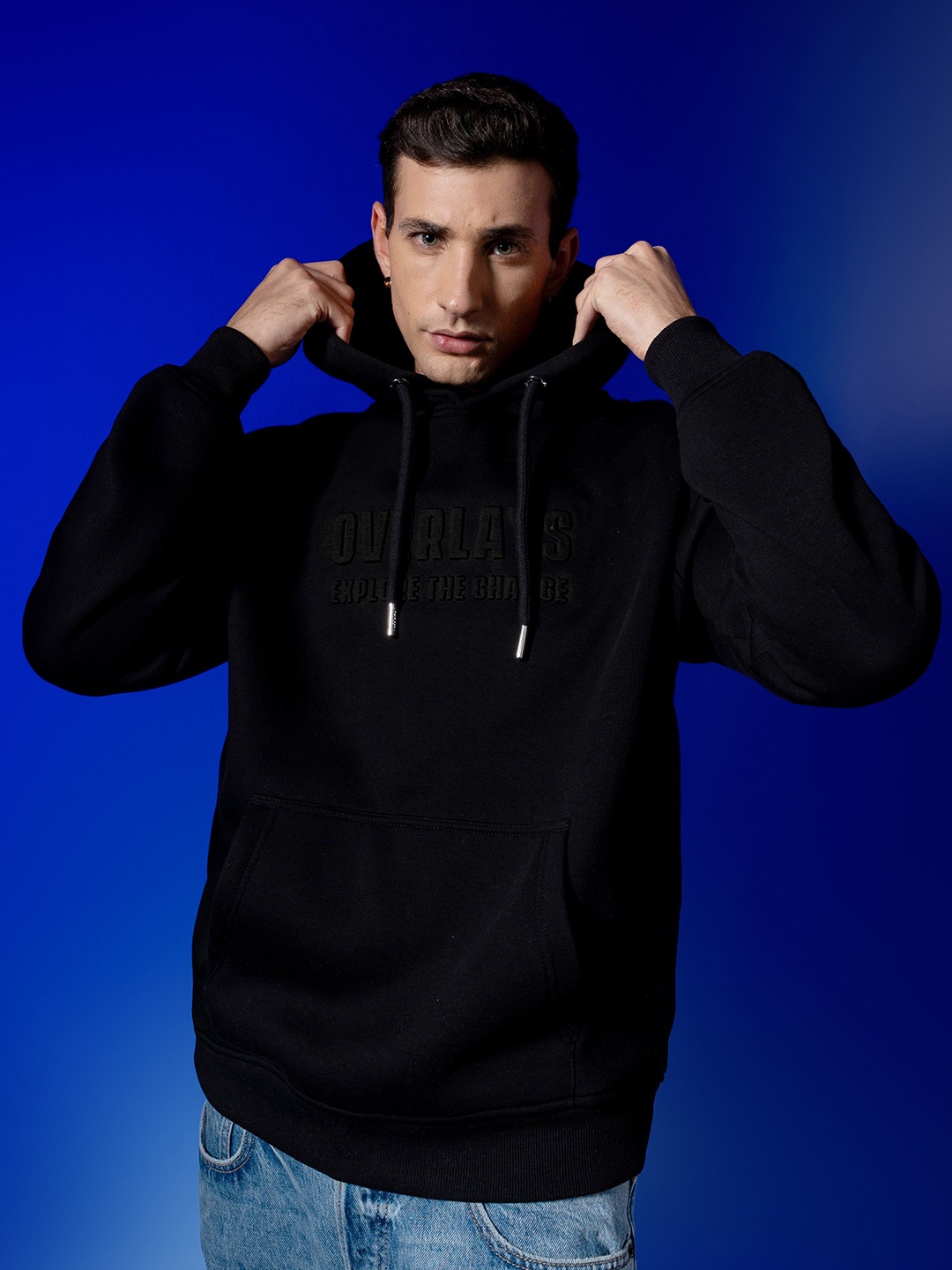 

Overlays Men Hooded Sweatshirt, Black