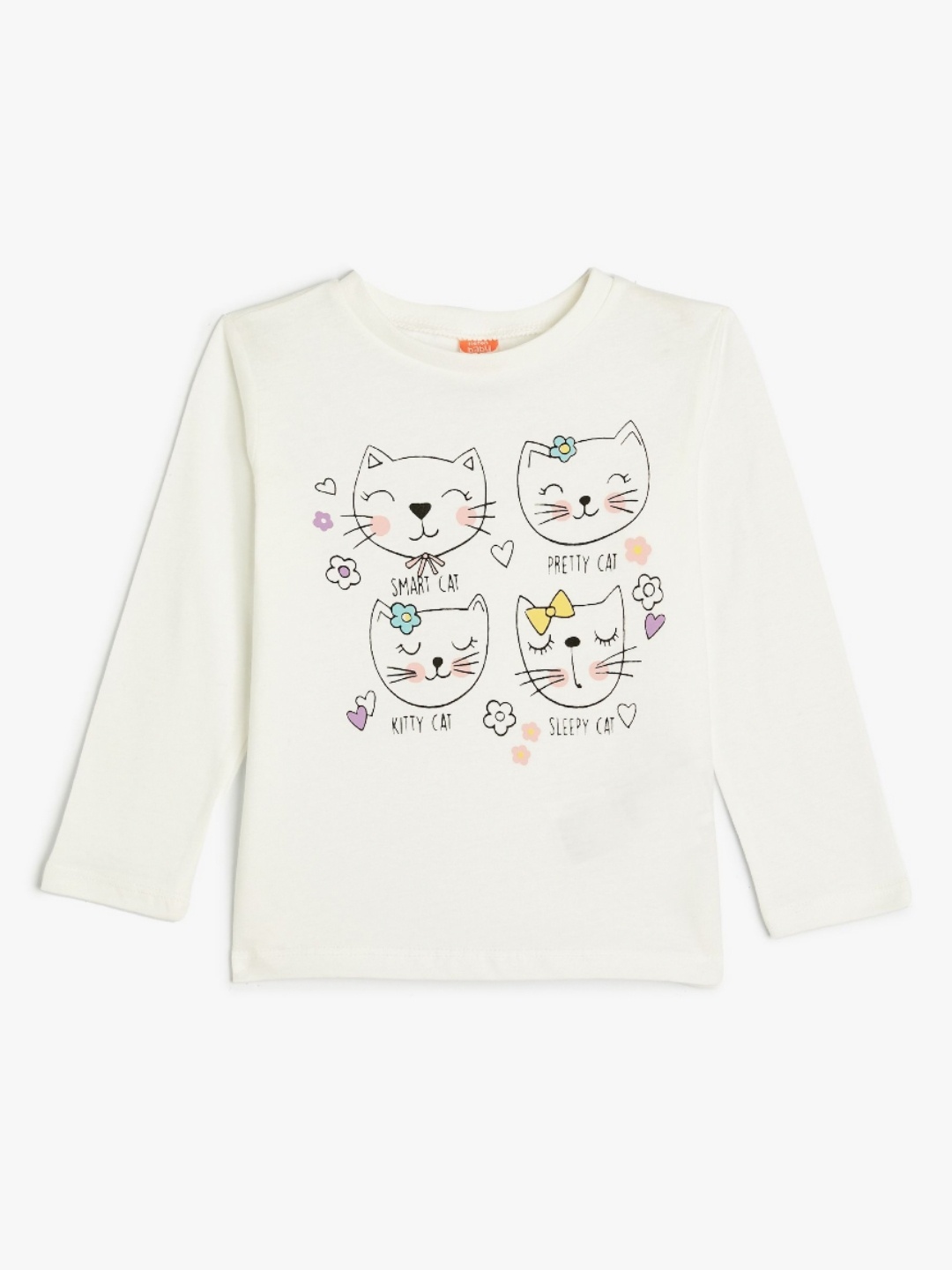 

Koton Girls Graphic Printed Round Neck Cotton T-shirt, White