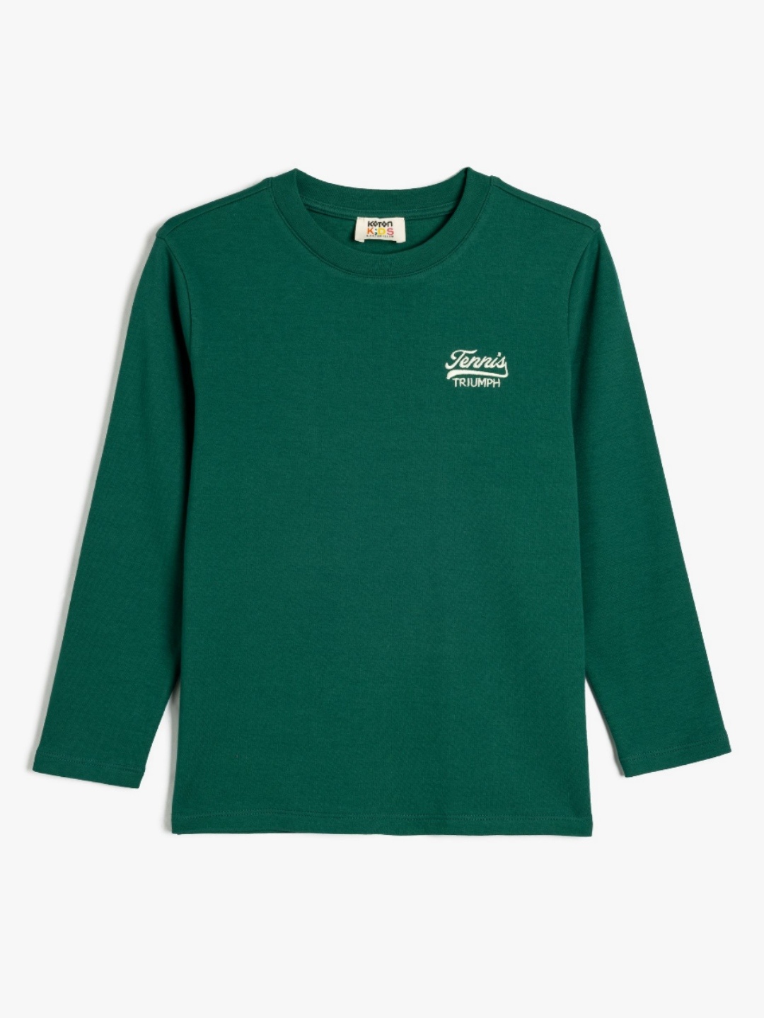 

Koton Boys Typography Printed Round Neck Cotton T-shirt, Green