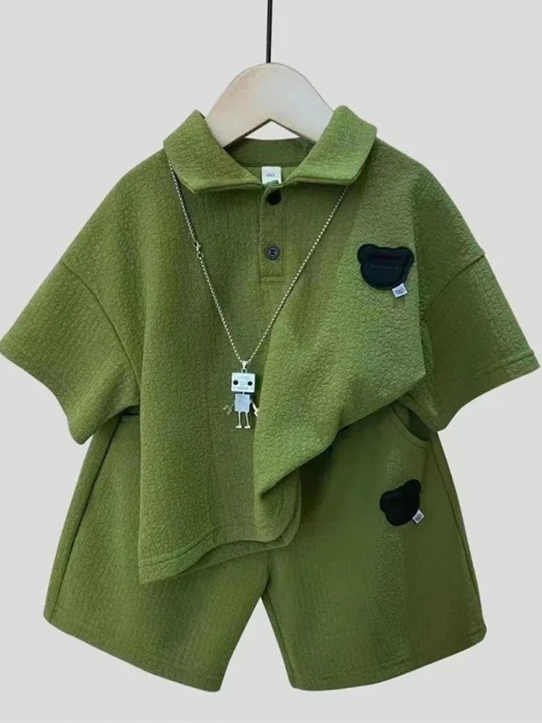 

TrendyKid Boys Printed T-shirt with Shorts, Green