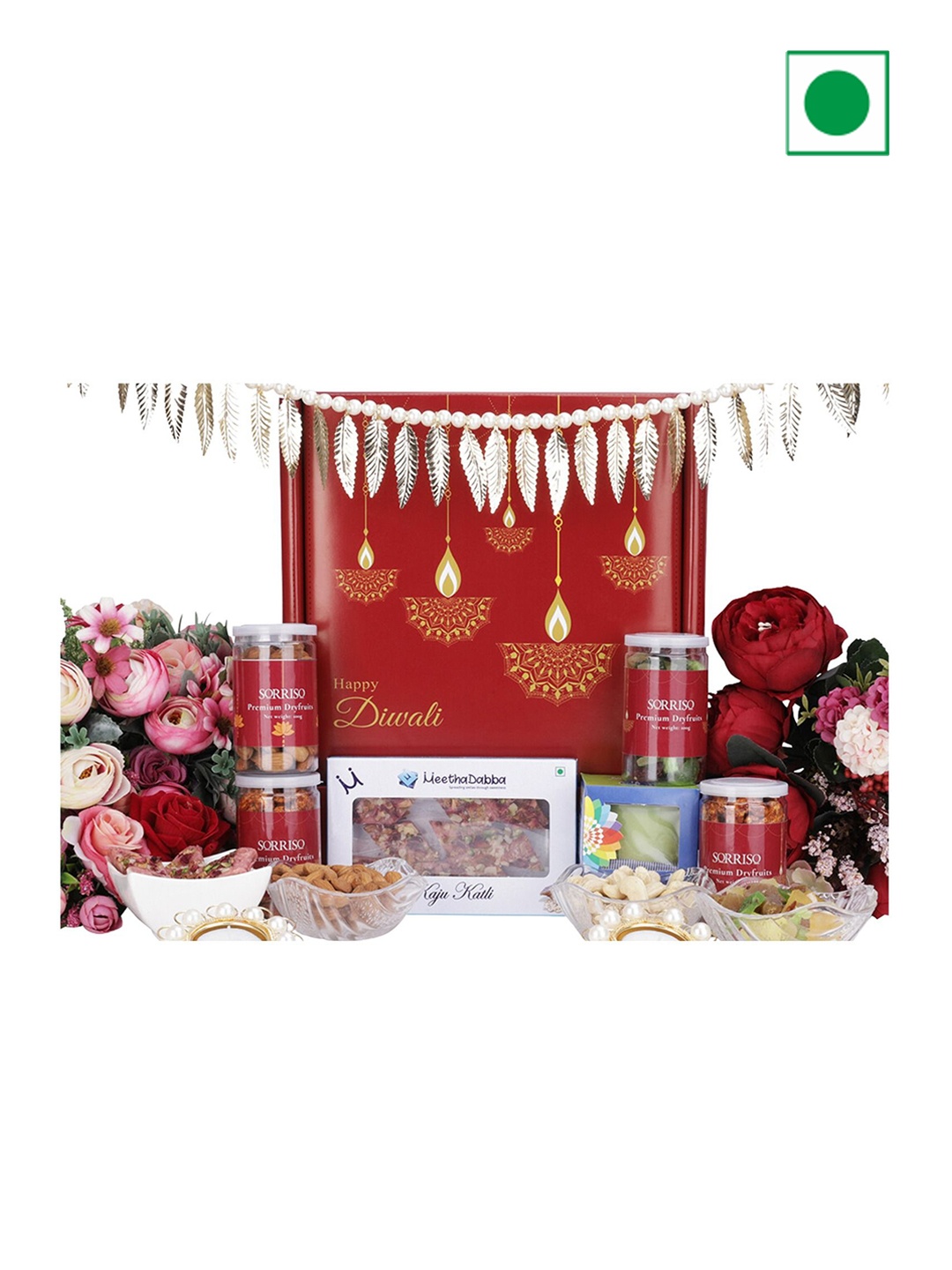 

The Gift Tree Pack of 8 The Premium Festival Diwali Employee & Staff Family Treats Hamper, Red