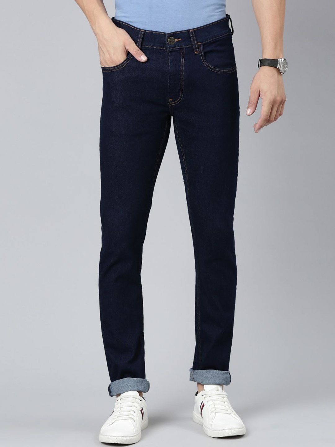 

American Bull Men Slim Fit Stretchable Jeans, Blue