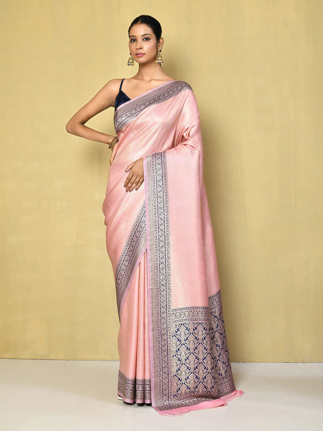 

Nazaakat by Samara Singh Woven Design Zari Art Silk Saree, Peach