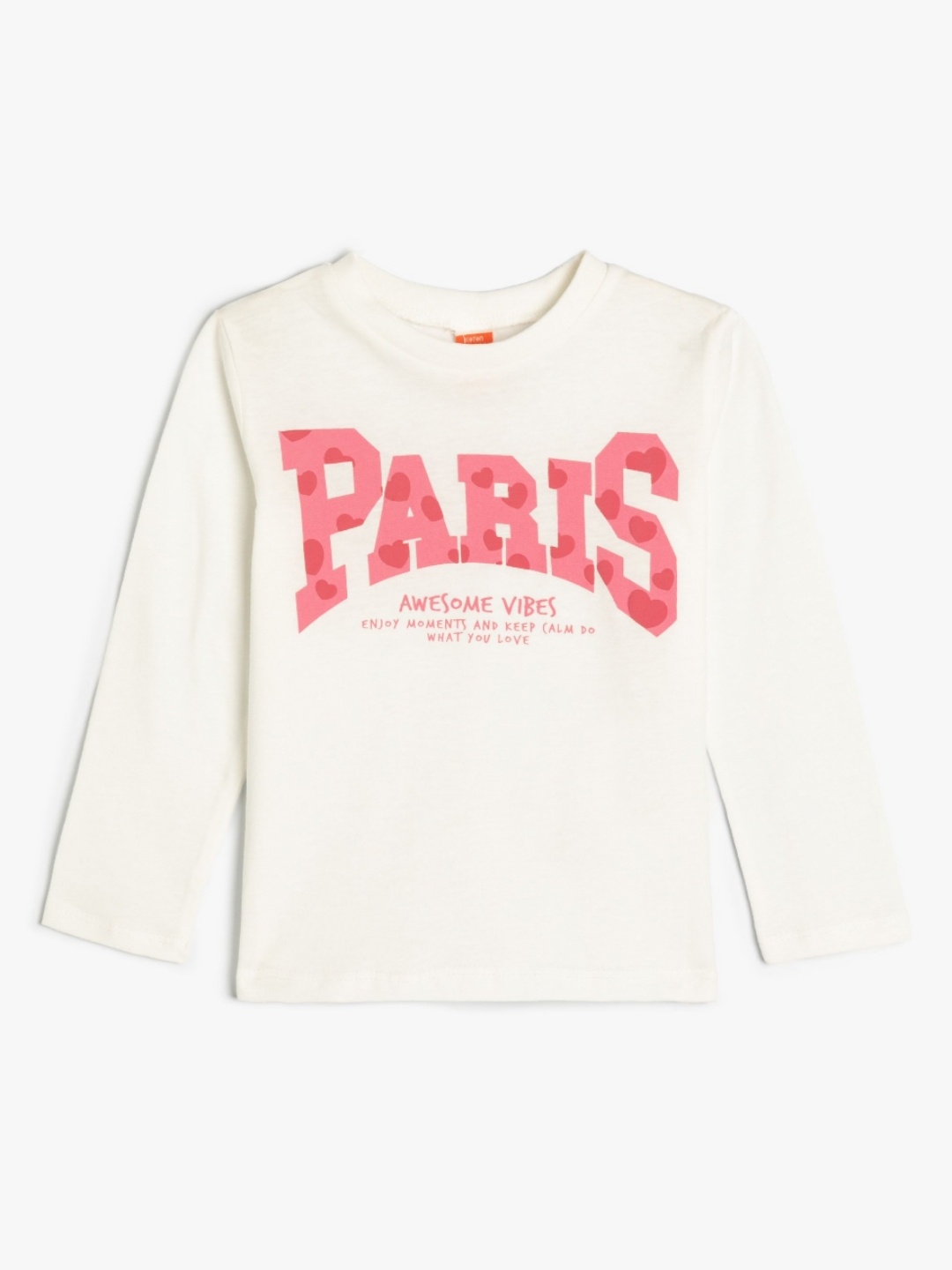 

Koton Girls Typography Printed Round Neck T-shirt, White