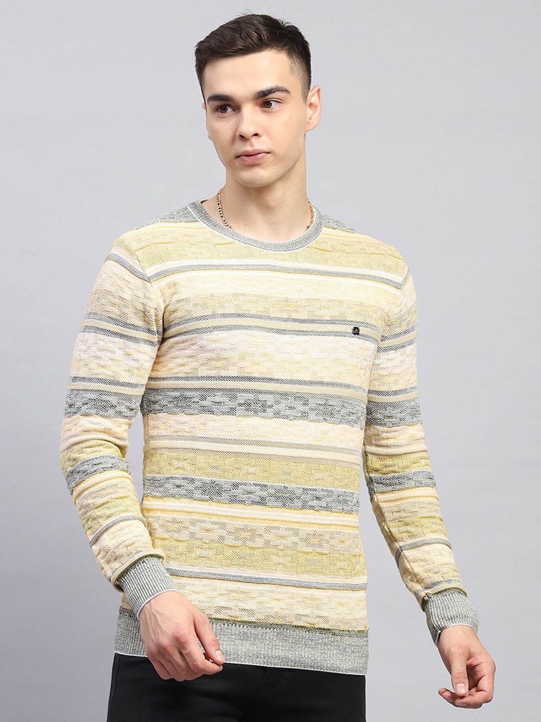 

Monte Carlo Men Striped Pullover, Green