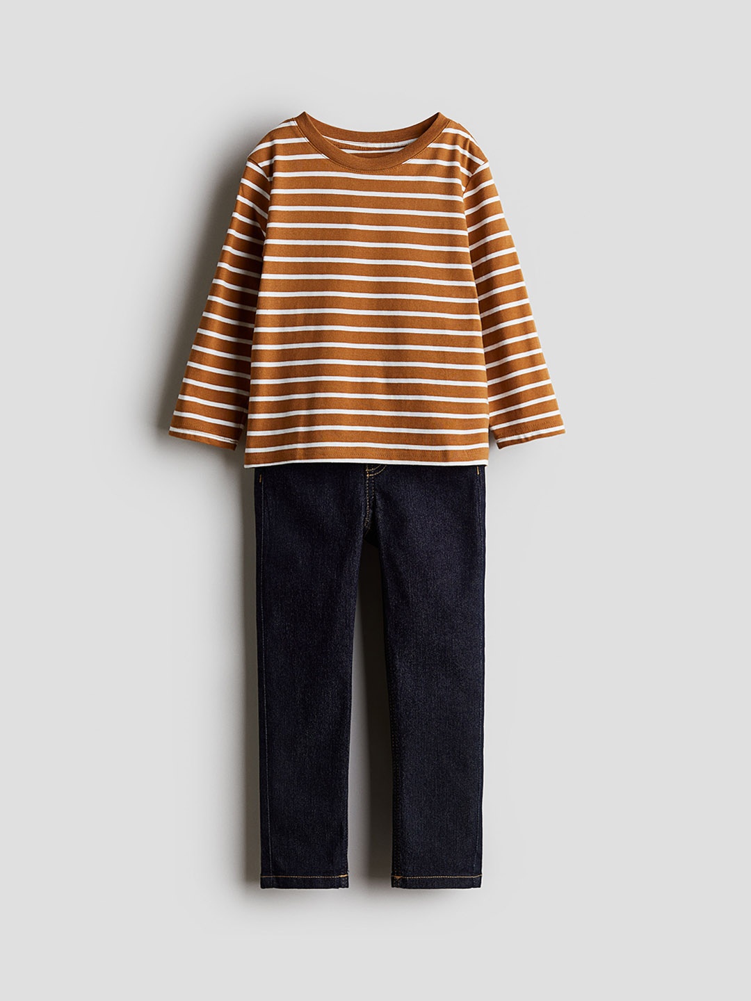 

H&M 2-Pcs Top & Jeans Clothing Set, Brown