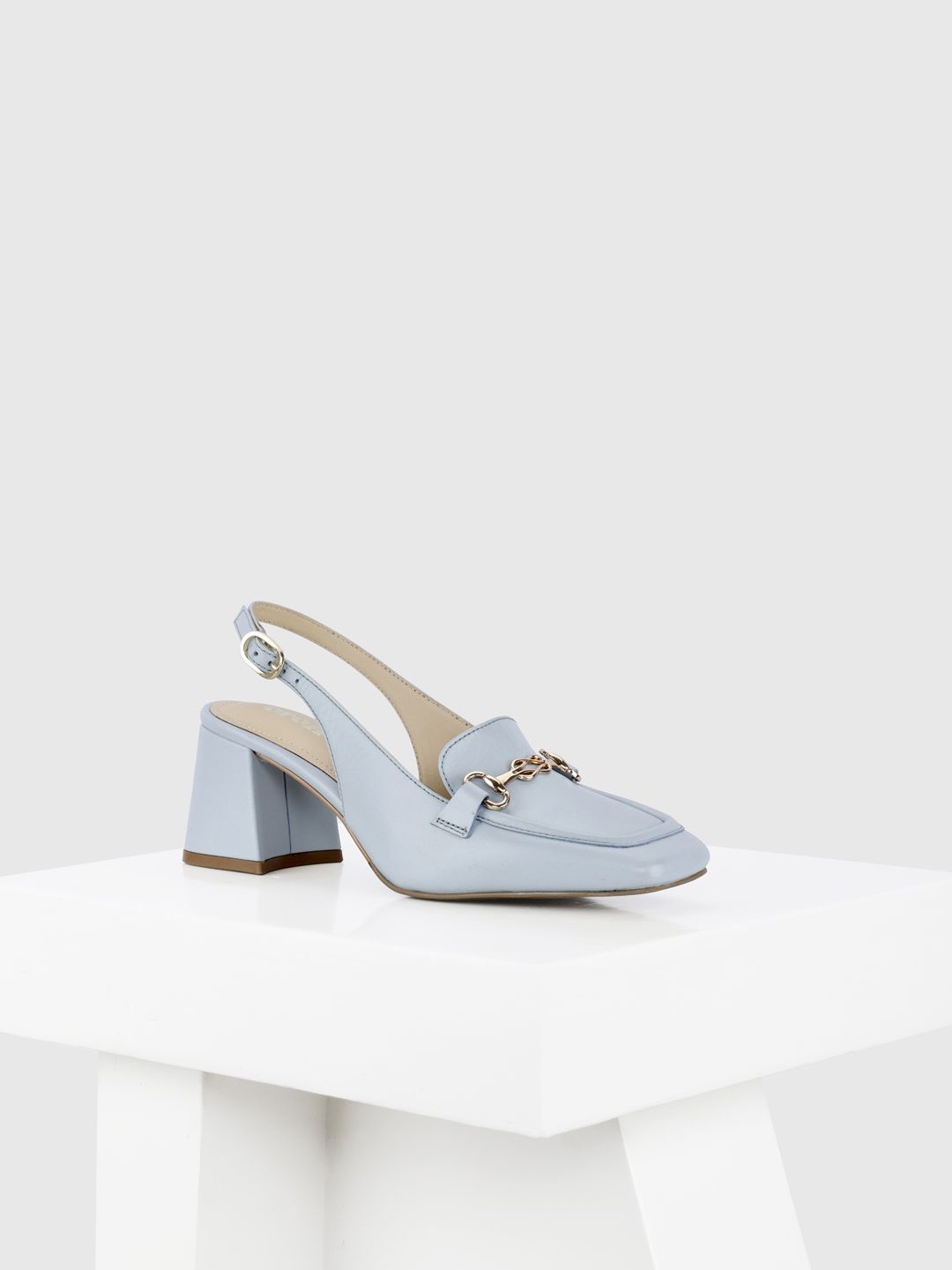 

Oroh Leather Party Block Pumps with Bows, Blue