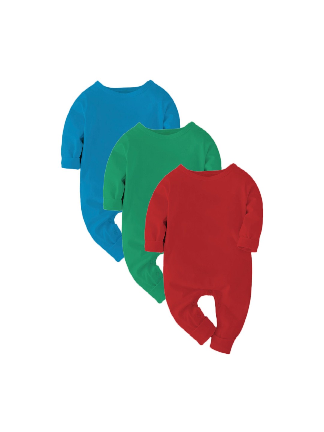 

Zeezeezoo Pack Of 3 Infants Kids Cotton Rompers, Green
