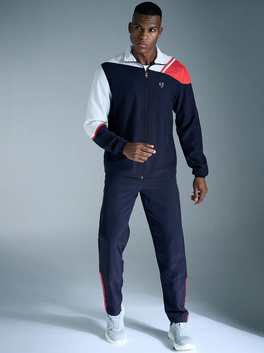 

SG Men Colorblocked Zipper Tracksuit, Navy blue