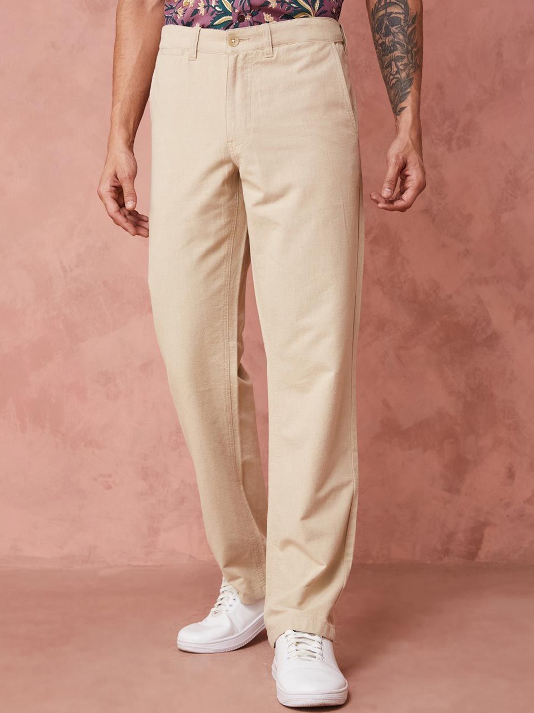 

Fabindia Men Trousers, Beige