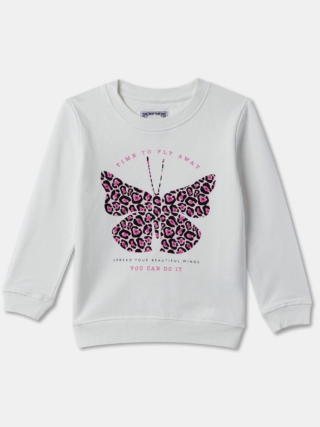 

R&B Girls Graphic Printed Sweatshirt, White