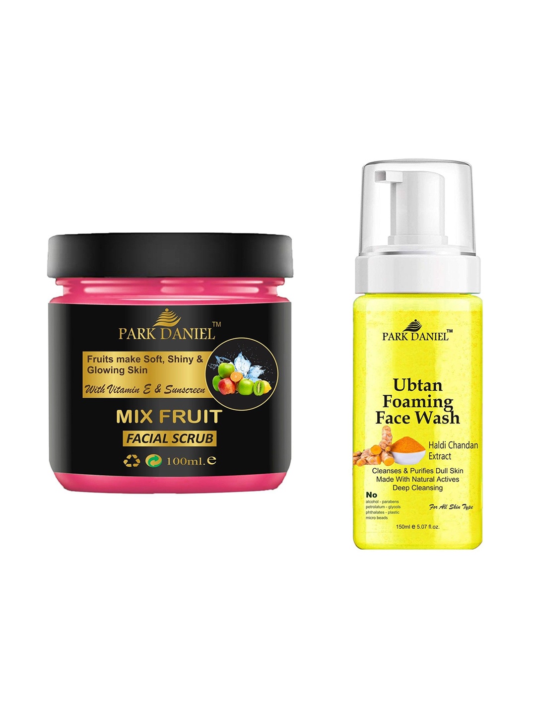 

Park Daniel Set Of 2 Face Scrub - 100 ml With Face Wash - 150 ml, Yellow
