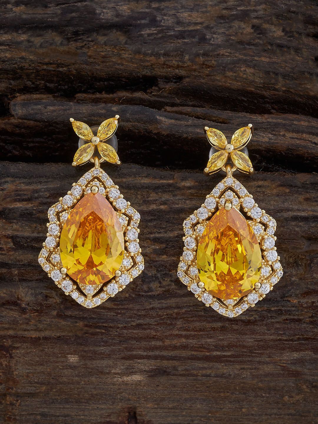 

Kushal's Fashion Jewellery Gold-Plated Contemporary Drop Earrings, Yellow
