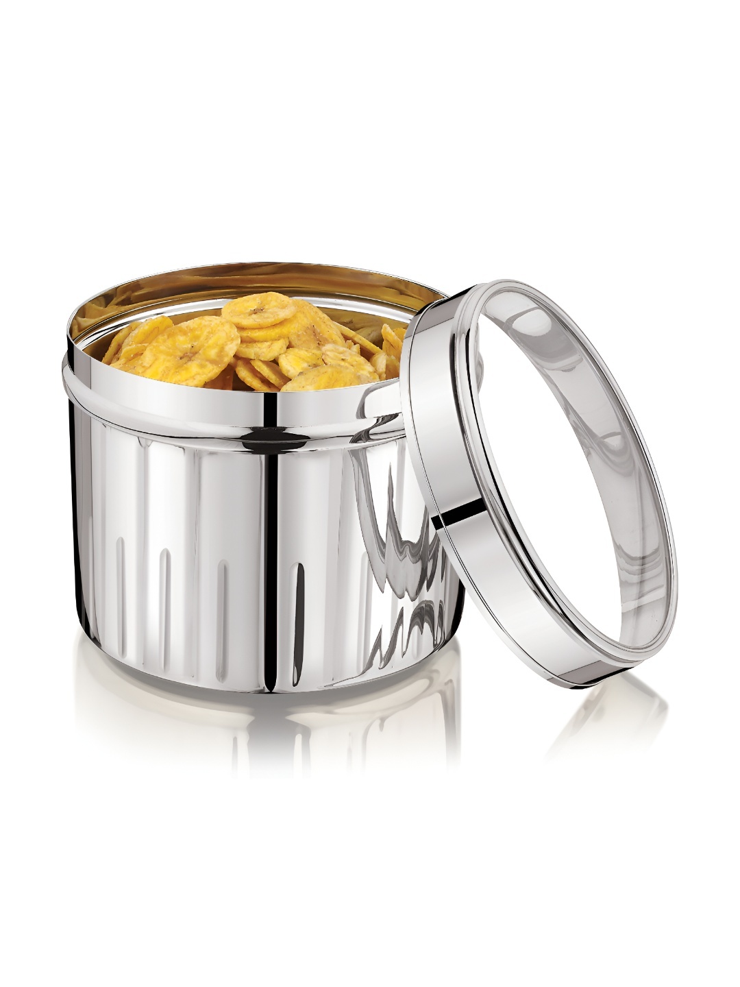

MUKTI Stainless Steel Textured Dishwasher Safe See Through Lid 1900ml, Silver
