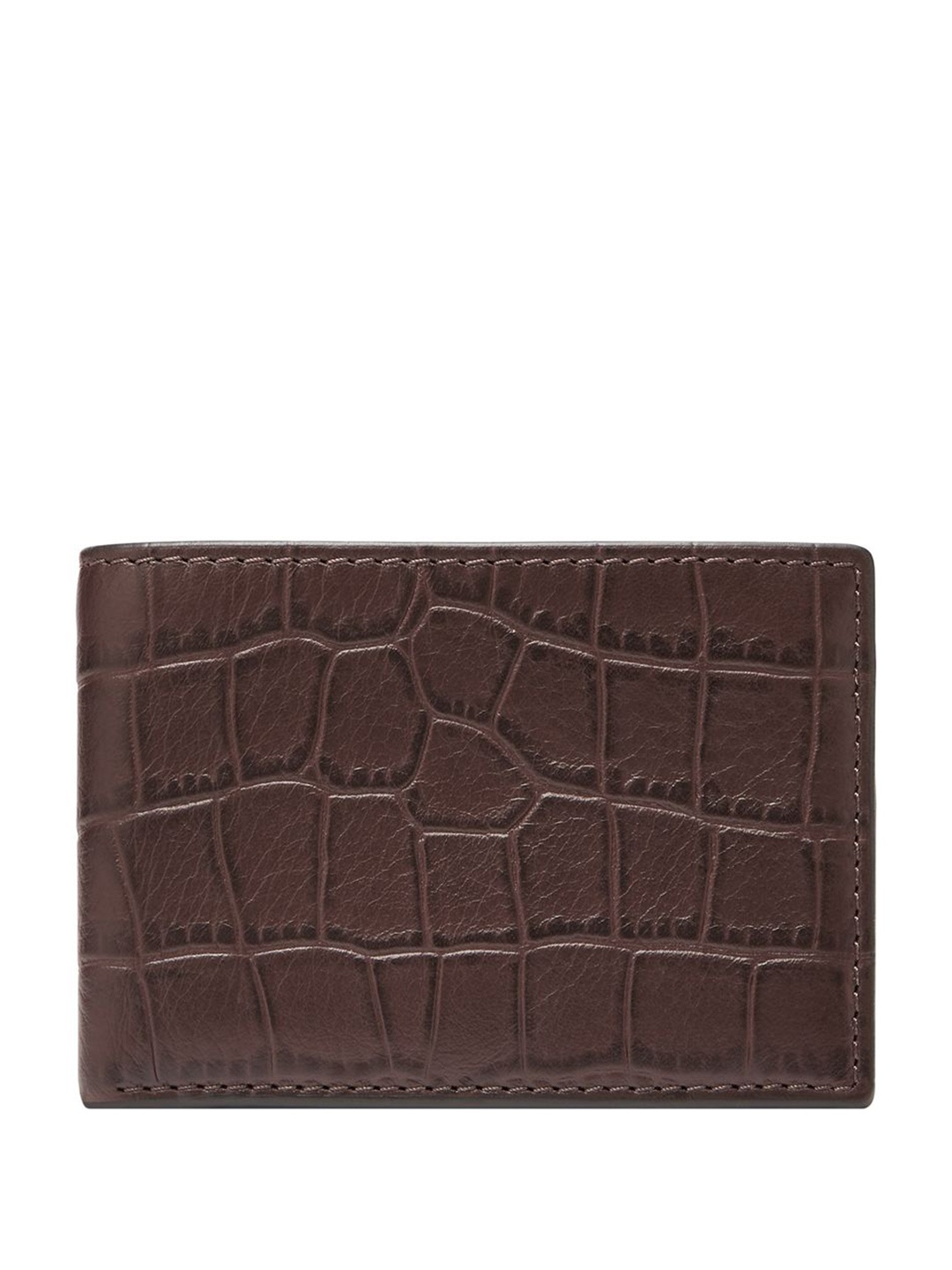 

Fossil Men Textured Leather Two Fold Wallet, Brown