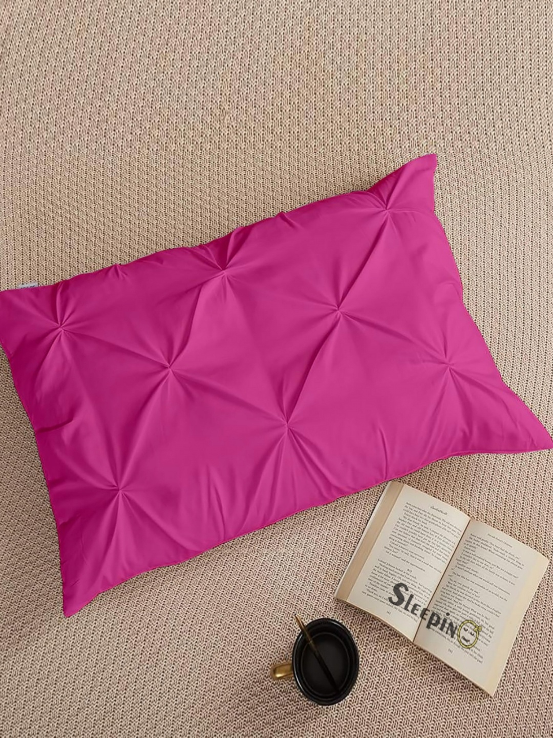 

Sleepino Pink 4 Pieces Solid Pure Cotton Rectangle Pillow Covers