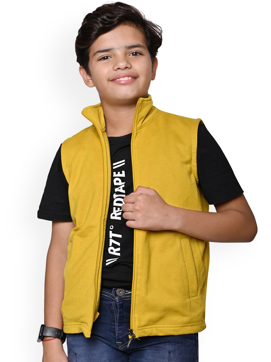 

BAESD Boys Mock Collar Solid Fleece Casual Open Front Jacket, Yellow