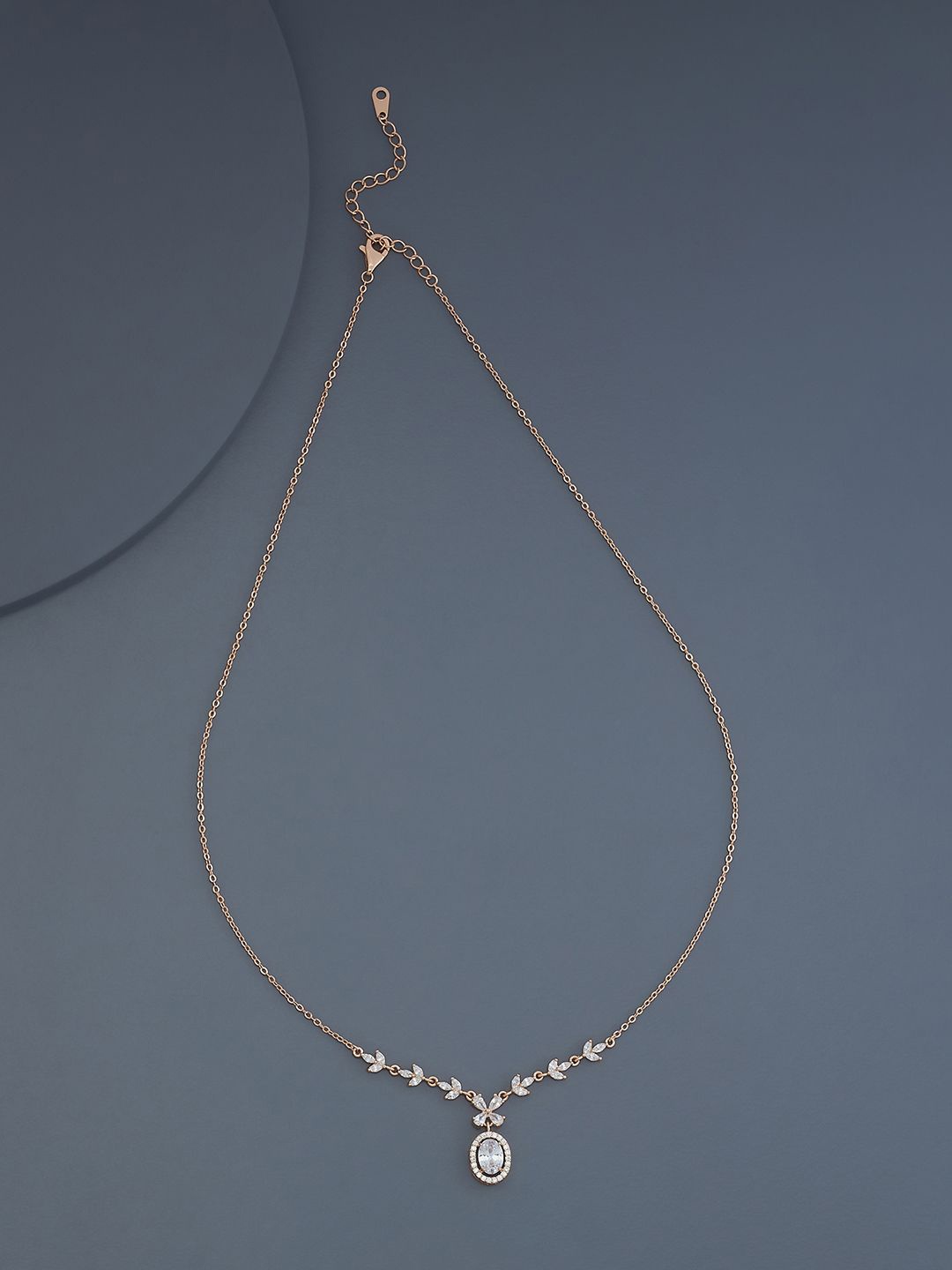 

Kushal's Fashion Jewellery Rose Gold-Plated Stone Studded Statement Trendy Necklace