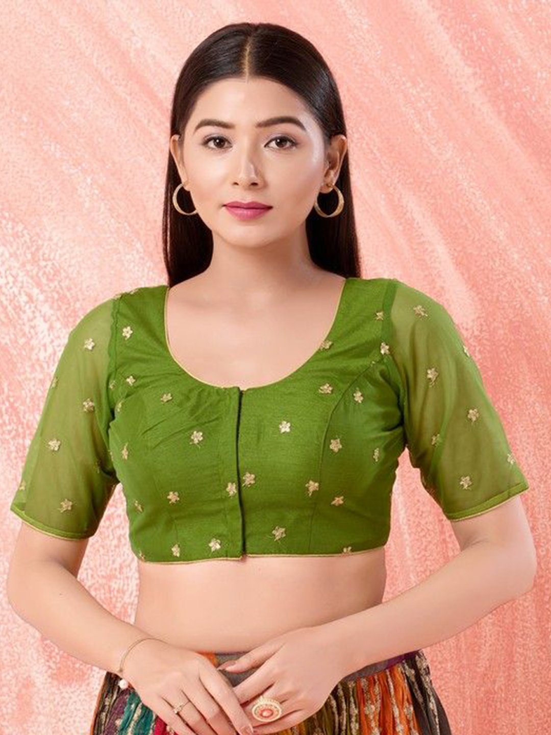 

Mmore Padded Saree Blouse, Green