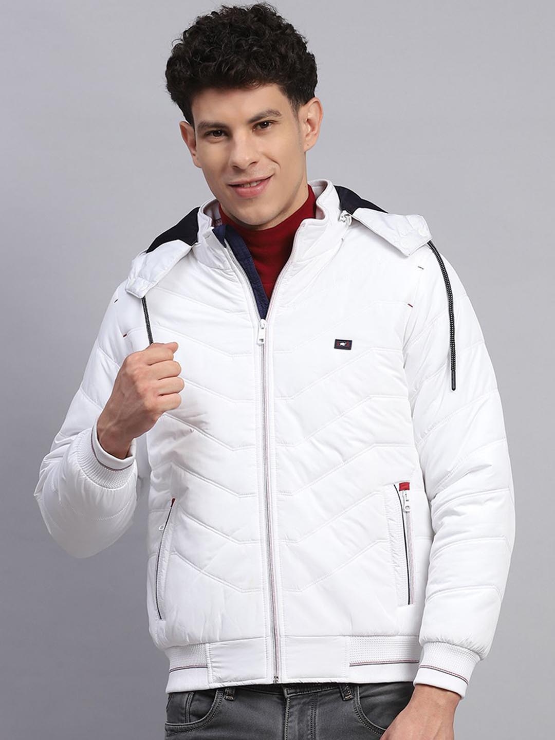 

Monte Carlo Men Hooded Solid Casual Padded Jacket, White