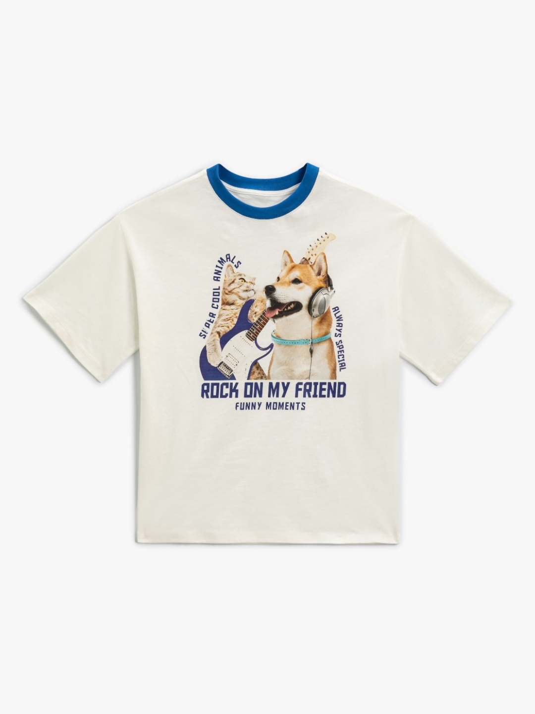 

Koton Boys Graphic Printed Round Neck T-shirt, White