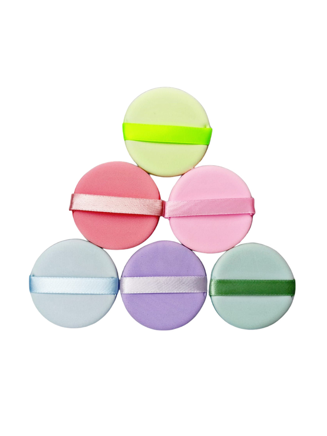 

Facejewel Set Of 6 Powder Puff & Finger Puff With Box, Pink