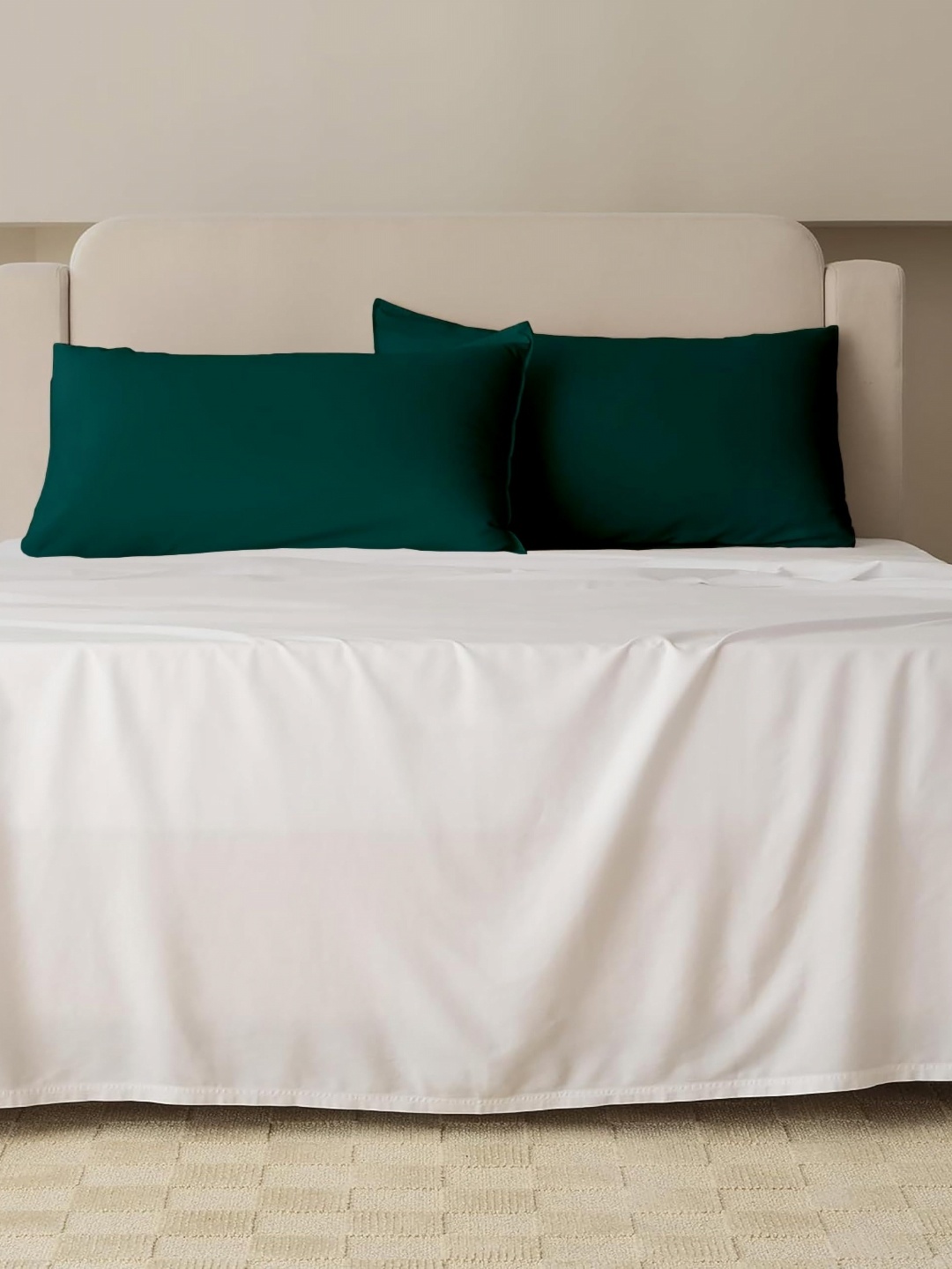 

Sleepino Teal 2 Pieces Solid Pure Cotton Rectangle Pillow Covers