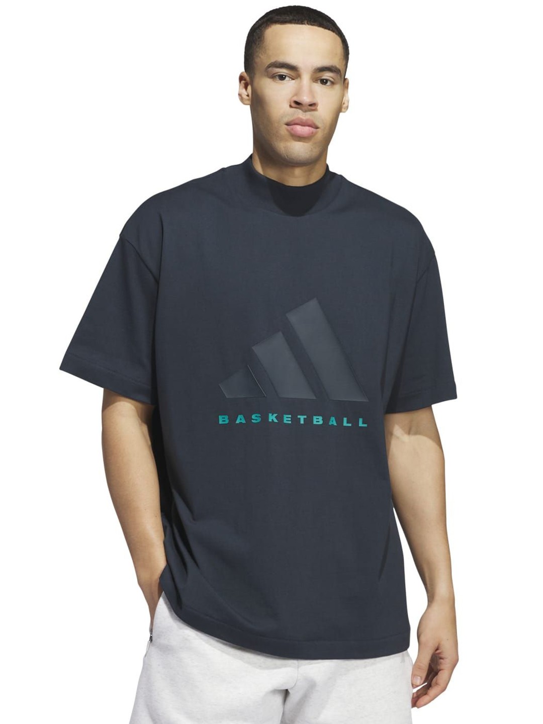 

ADIDAS Originals Unisex Typography Printed Round Neck Cotton Relaxed Fit T-shirt, Blue