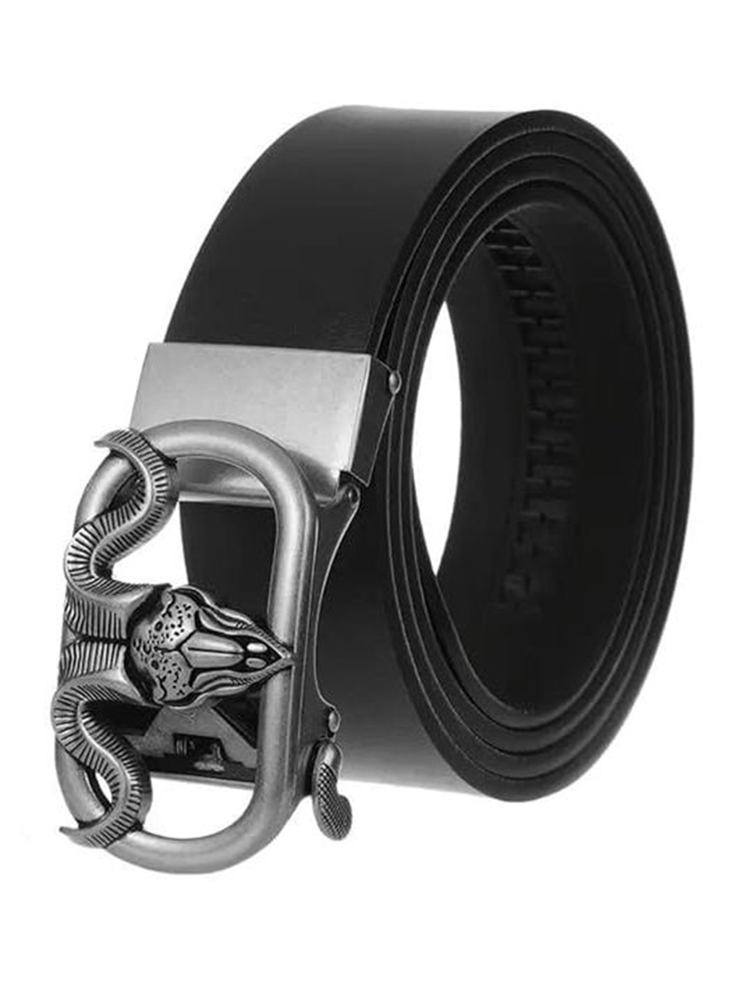 

Lulala Men Textured Leather Belt, Black