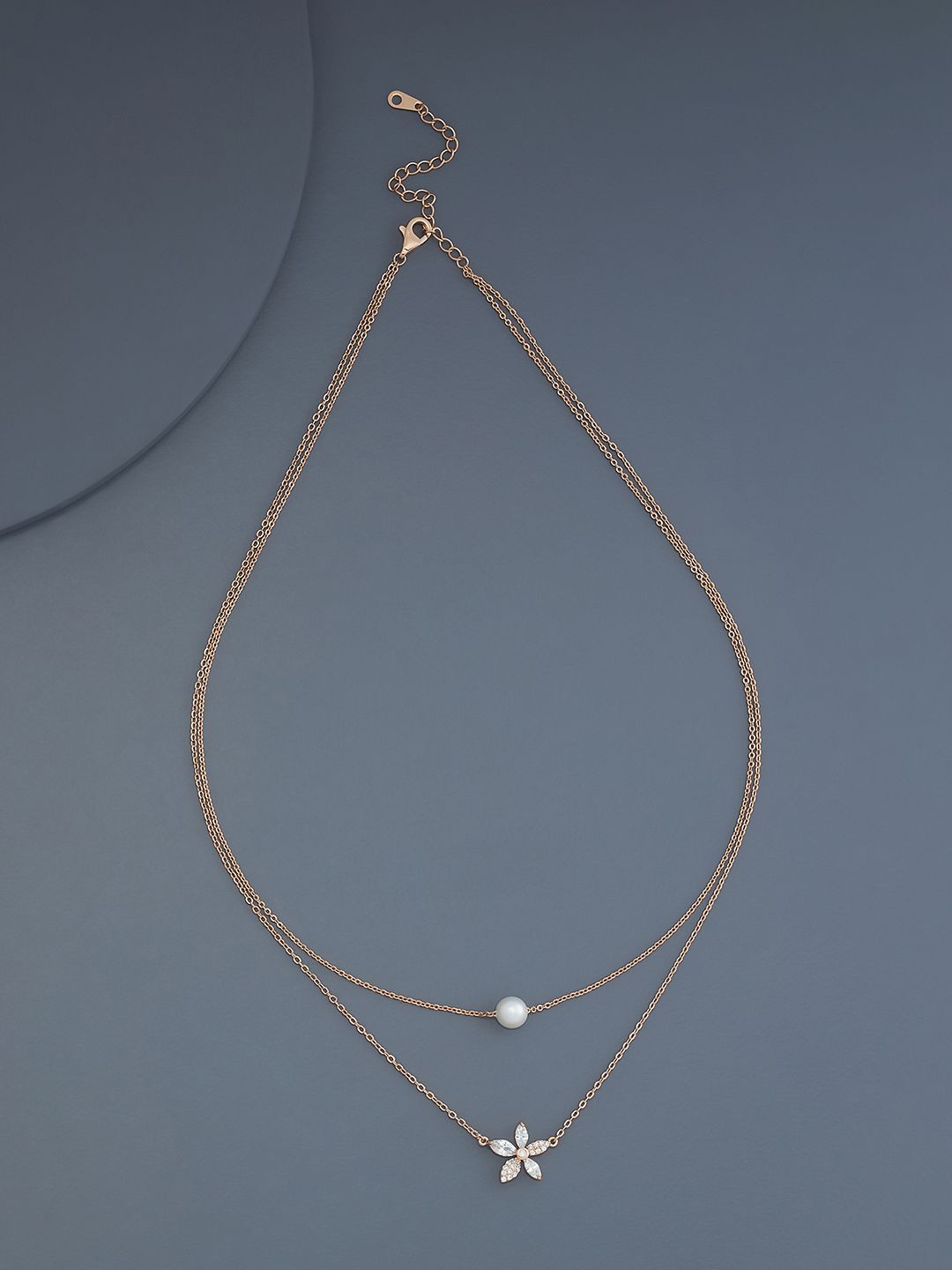 

Kushal's Fashion Jewellery Rose Gold-Plated Stone Studded Layered Necklace