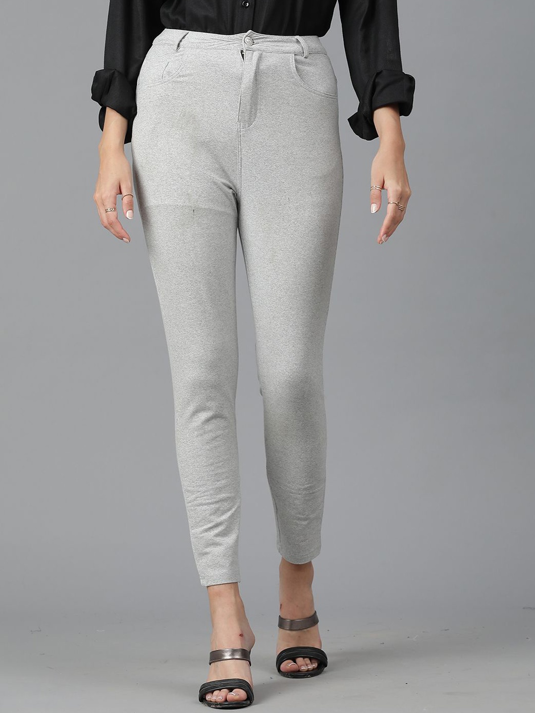 

Kotty Women Jean Skinny Fit High-Rise Stretchable Jeans, Grey