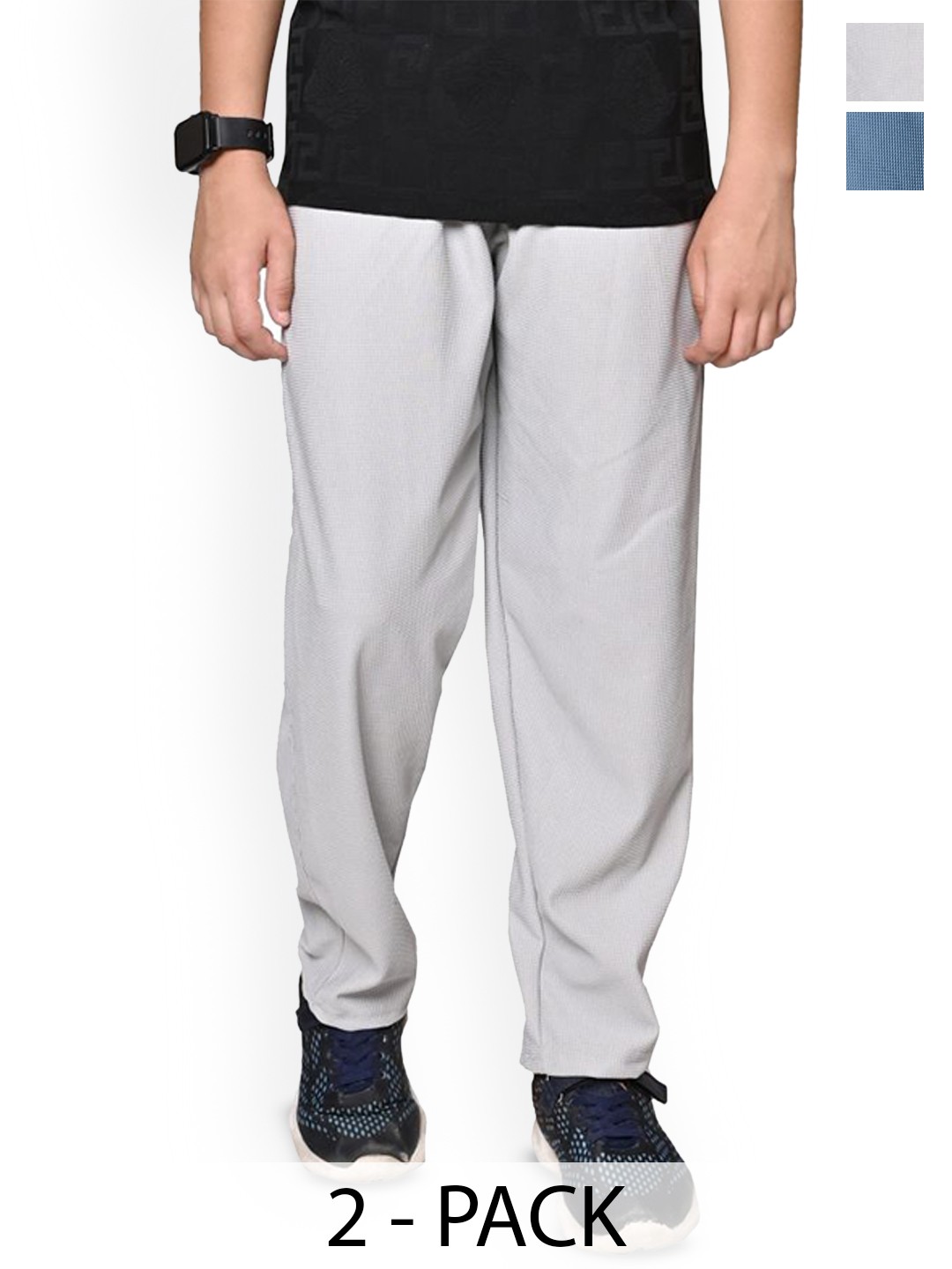 

BAESD Boys Pack of 2 Mid-Rise Track Pant, Grey