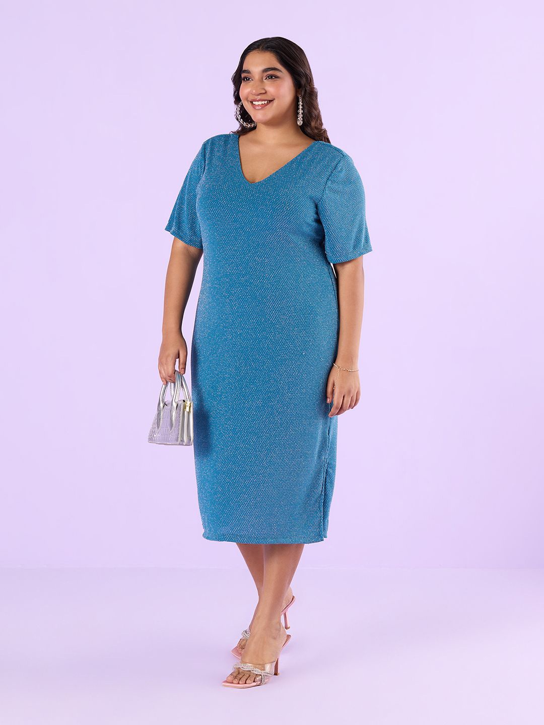 

Big Hello - The Plus Life Bodycon Dress, Teal