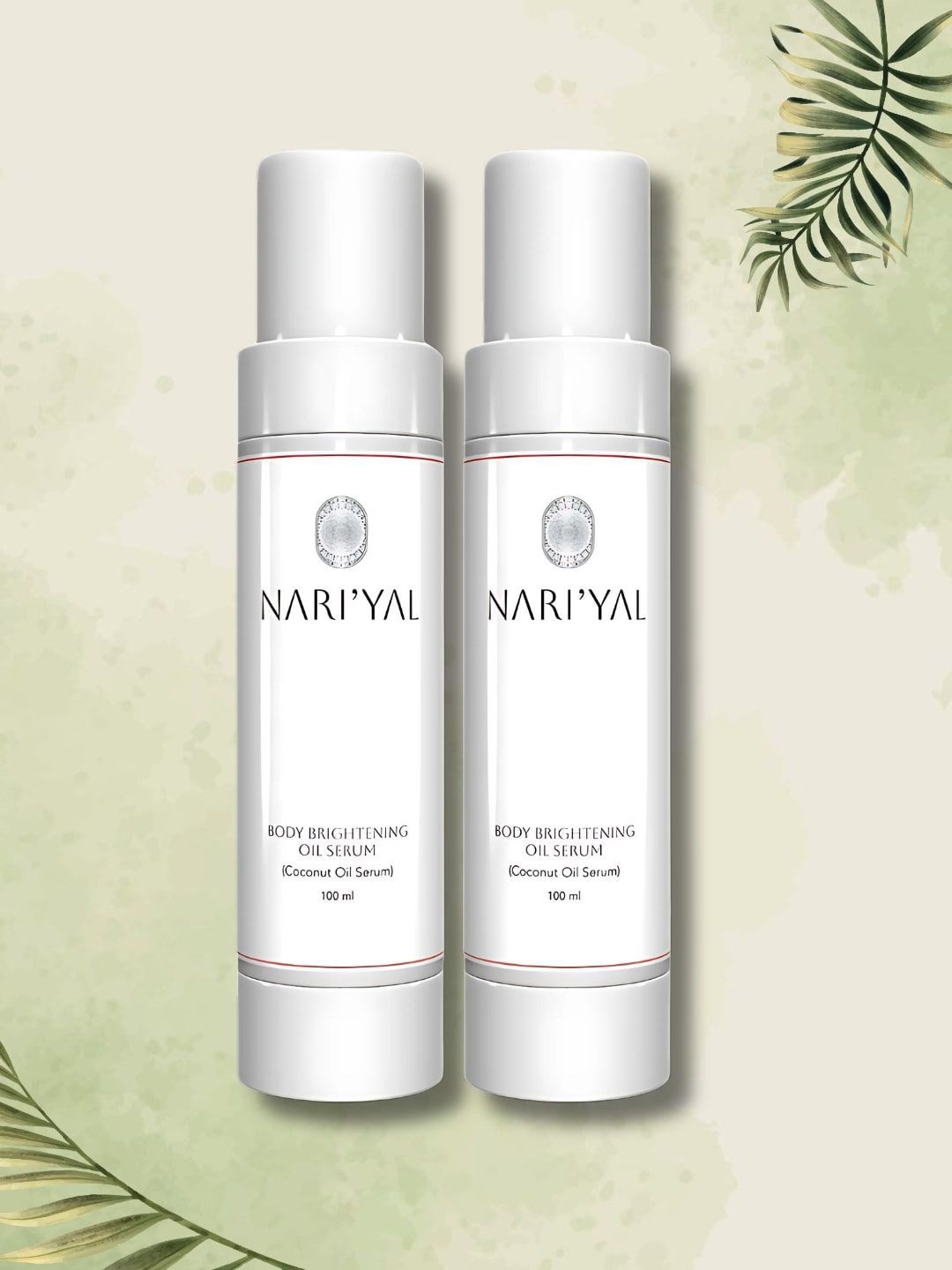 

NARIYAL Set of 2 Body Brightening Oil Serum with Coconut Oil - 100 ml each, White
