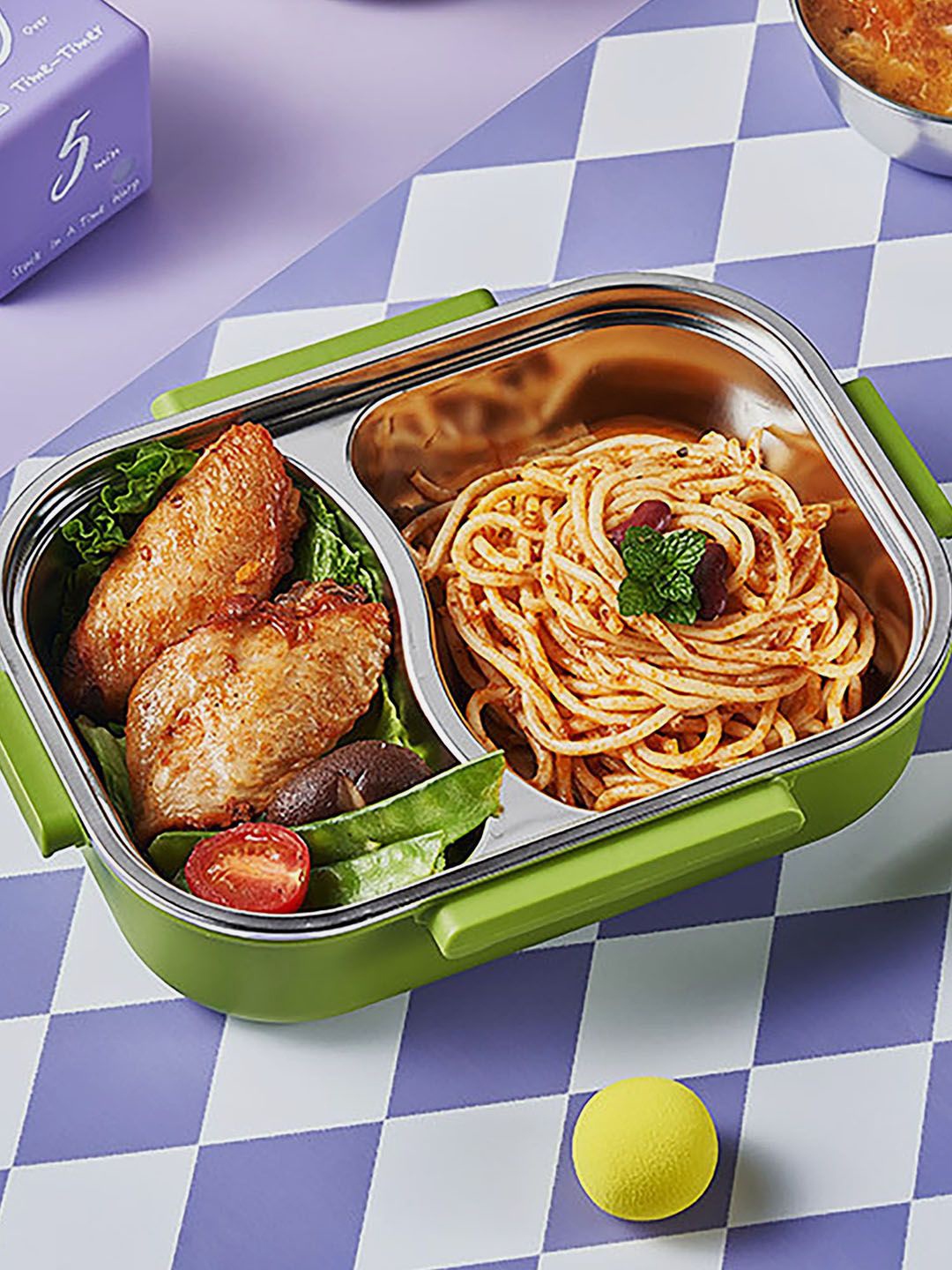 

Little Surprise Box LLP Bunny Green Stainless Steel Lunch Box with Bowl Chopsticks & Fork