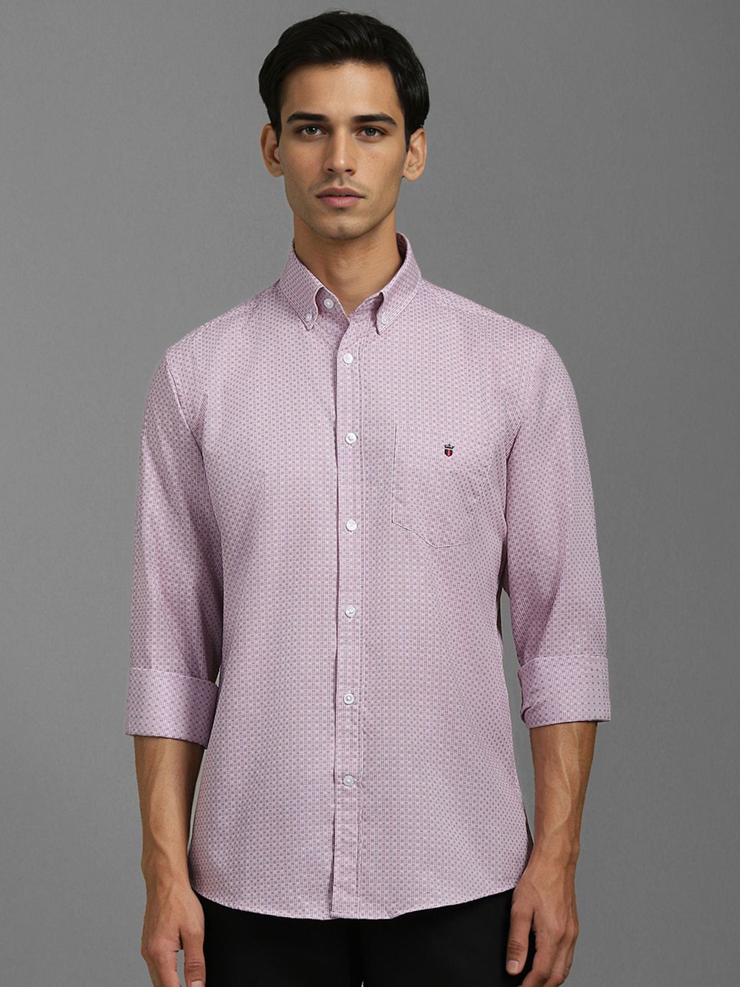 

Louis Philippe Sport Men Slim Fit Opaque Printed Casual Shirt, Pink