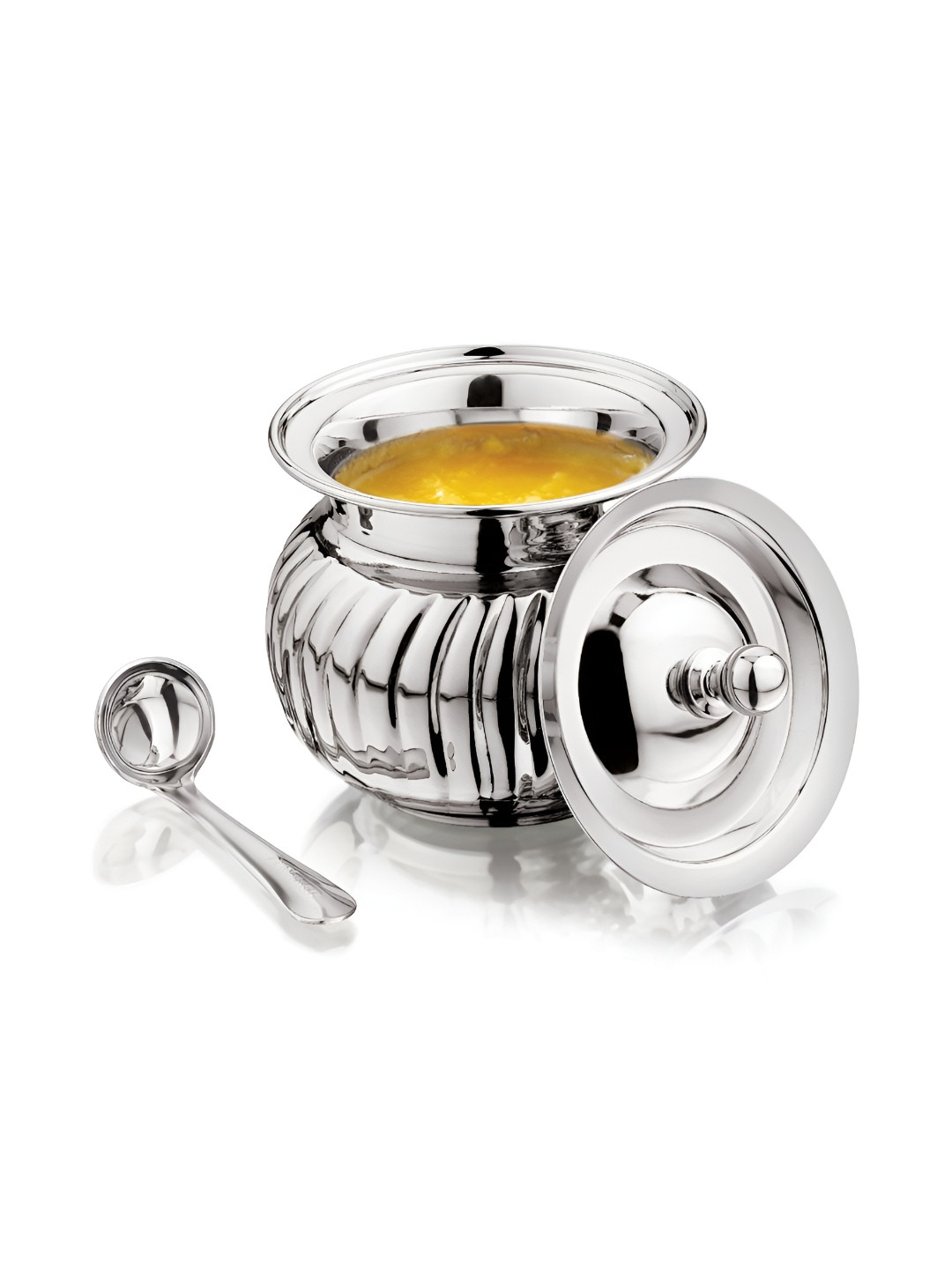 

MUKTI Silver-Toned Stainless Steel Dishwasher Safe Canister Container 350ml