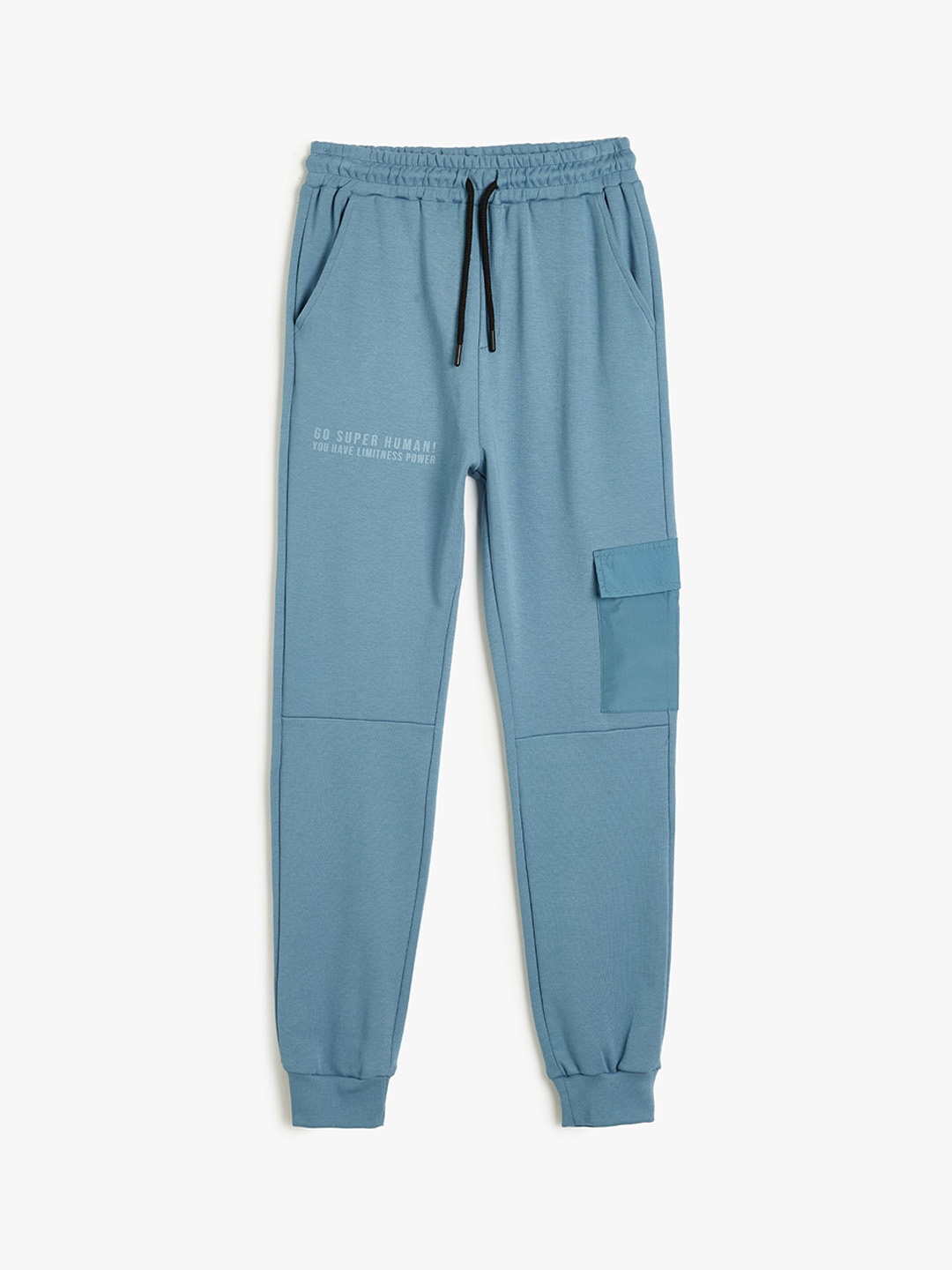 

Koton Boys Printed Pure Cotton Mid-Rise Joggers, Blue