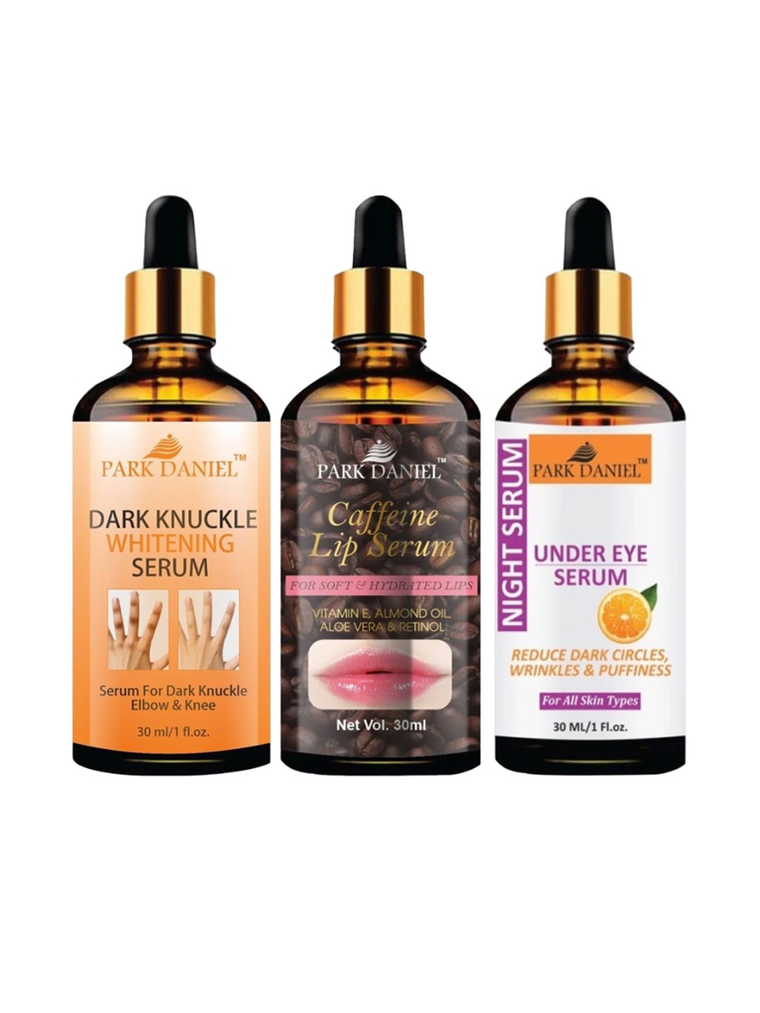 

Park Daniel Set Of 3 Serum Combo - 30 ml Each, Brown
