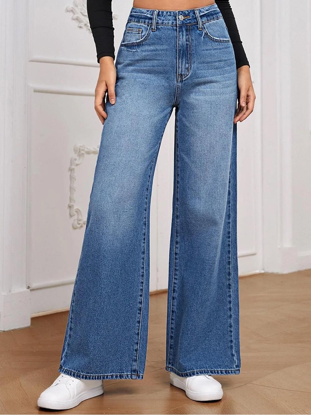 

Kotty Women Straight Fit High-Rise Stretchable Jeans, Blue