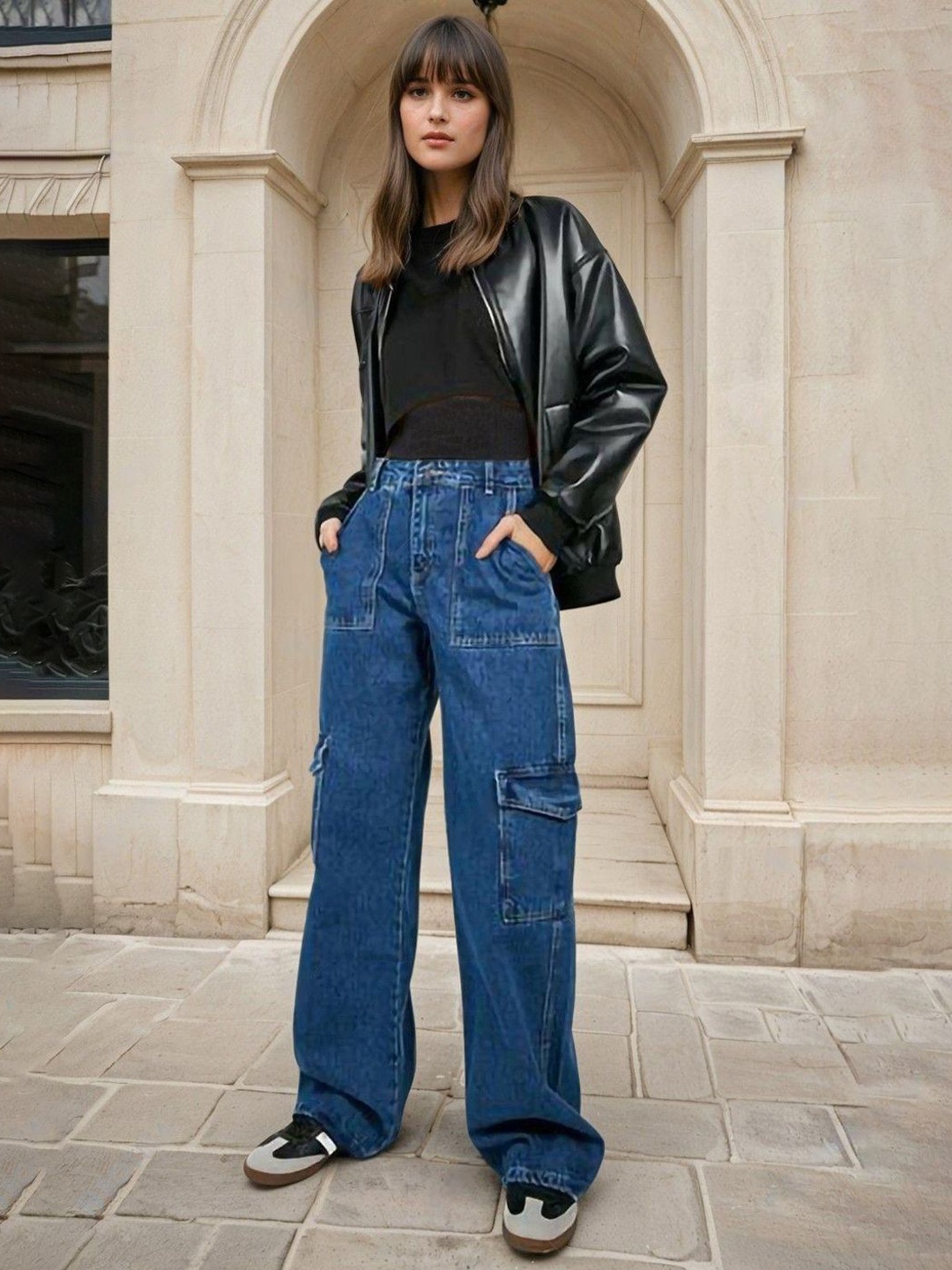 

Kotty Women Jean Straight Fit High-Rise Stretchable Jeans, Blue