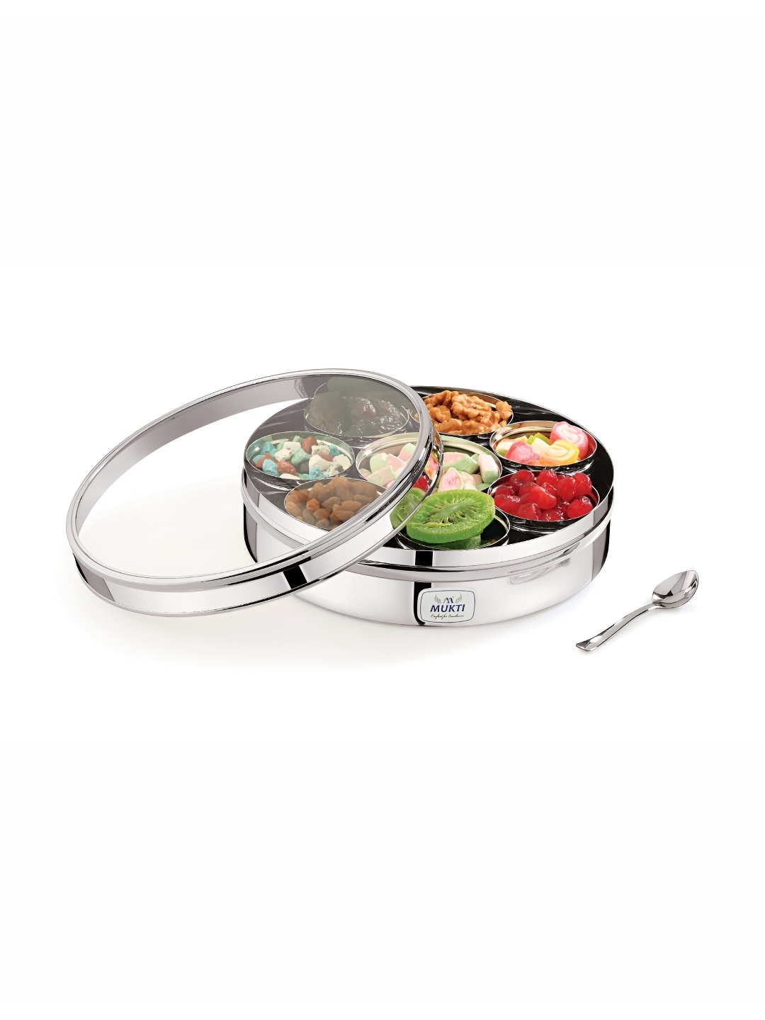 

MUKTI Silver-Toned Stainless Steel Dishwasher Safe Canister Container 1.5L