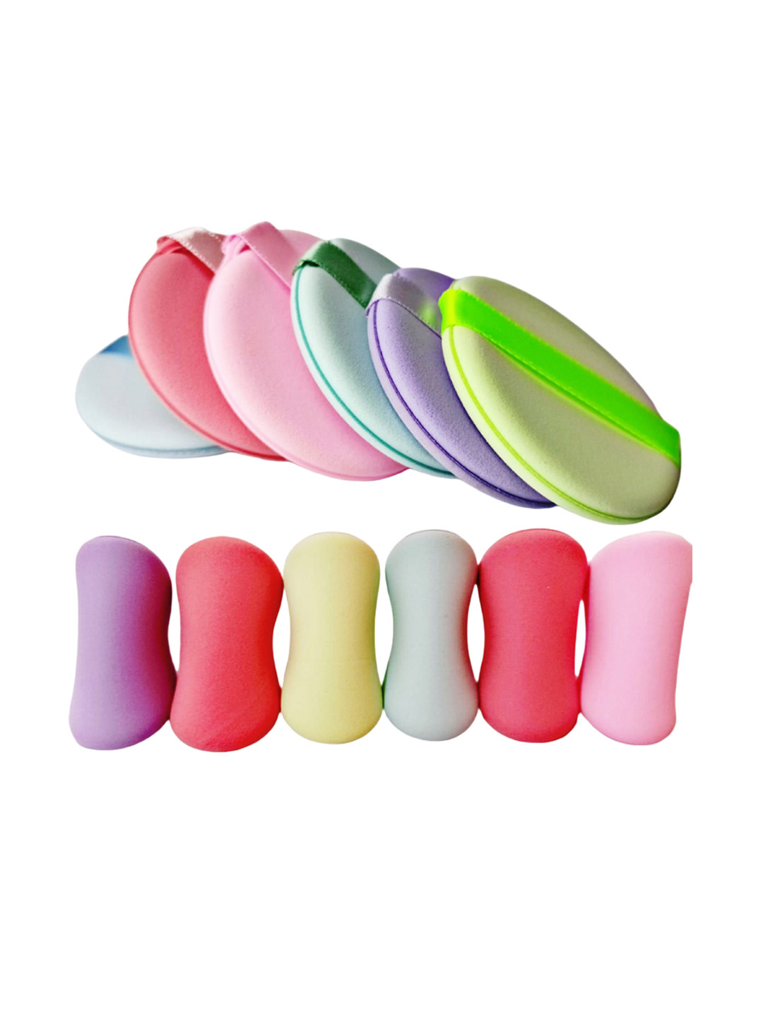 

Facejewel Set Of 6 Powder Puff With Box, Pink