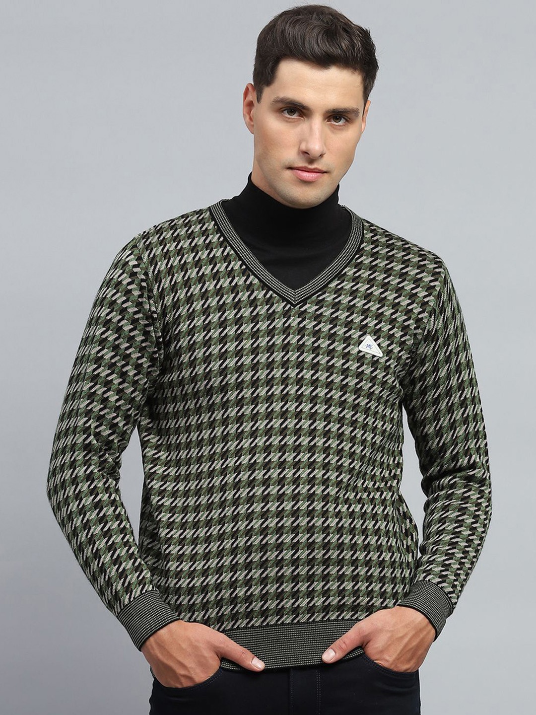 

Monte Carlo Men Woollen Pullover, Green