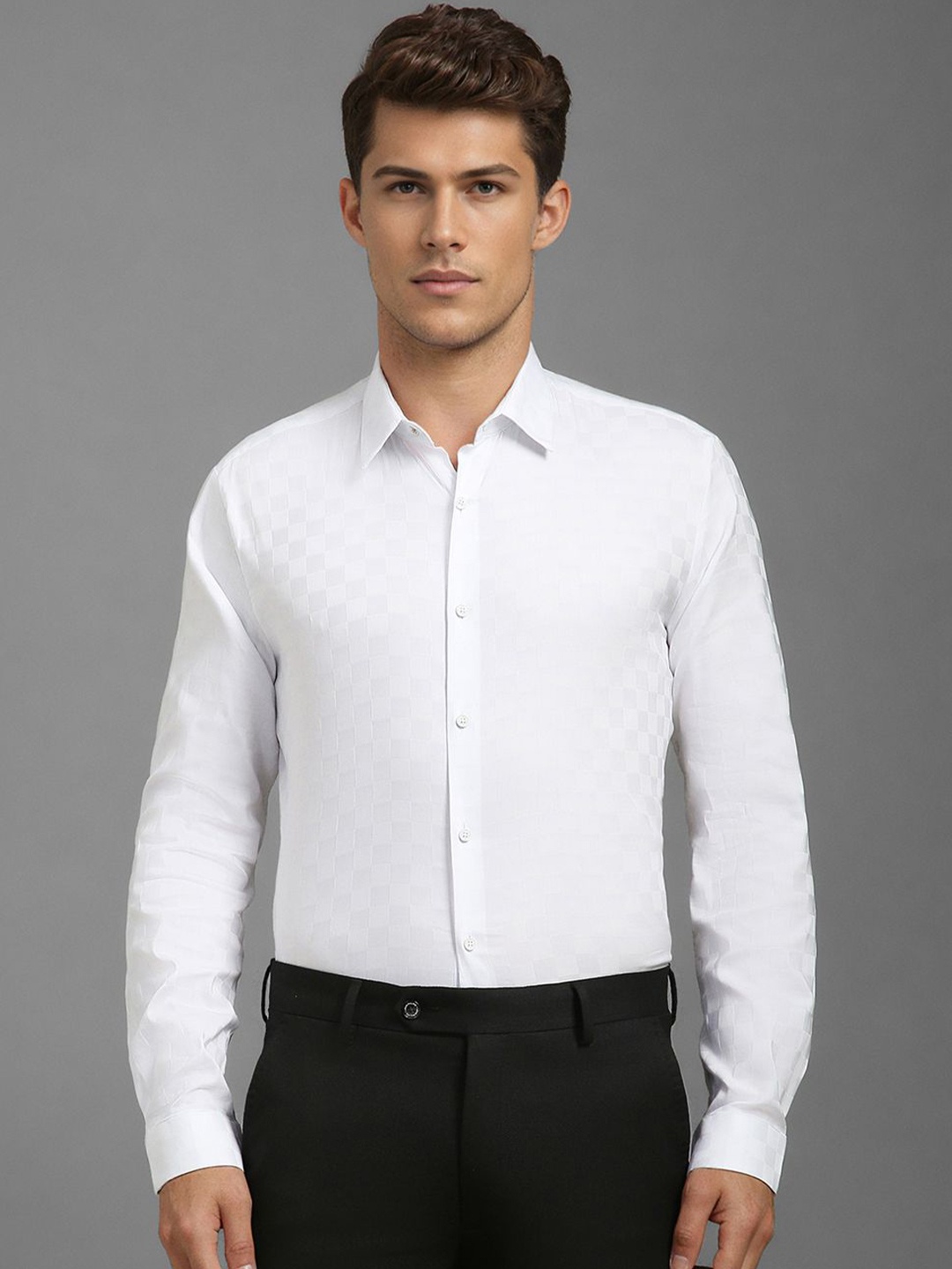 

Louis Philippe Sport Men Super Slim Fit Opaque Printed Casual Shirt, White