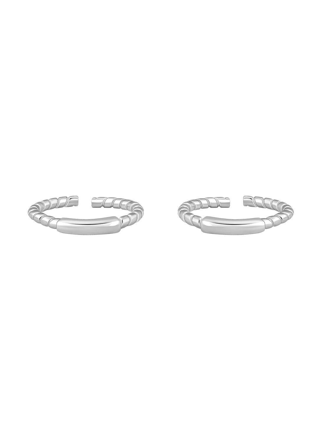 

GIVA Set Of 2 925 Sterling Silver Rhodium-Plated Classic Shine Toe Rings