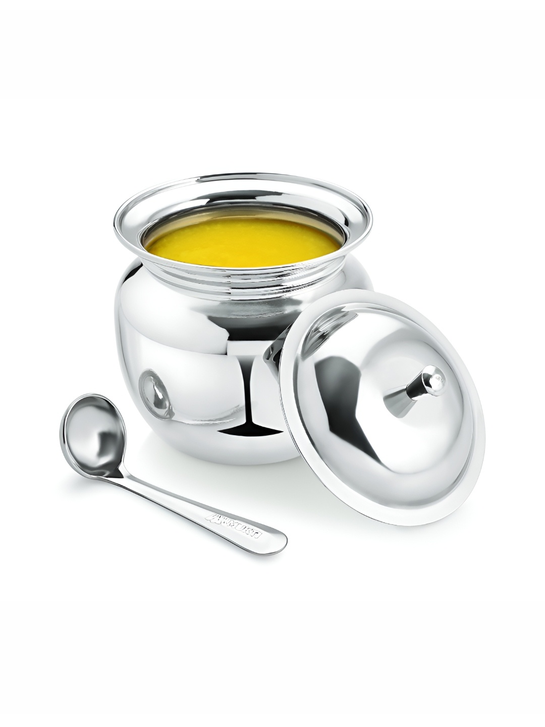 

MUKTI Silver-Toned Stainless Steel Dishwasher Safe Canister Container 300ml