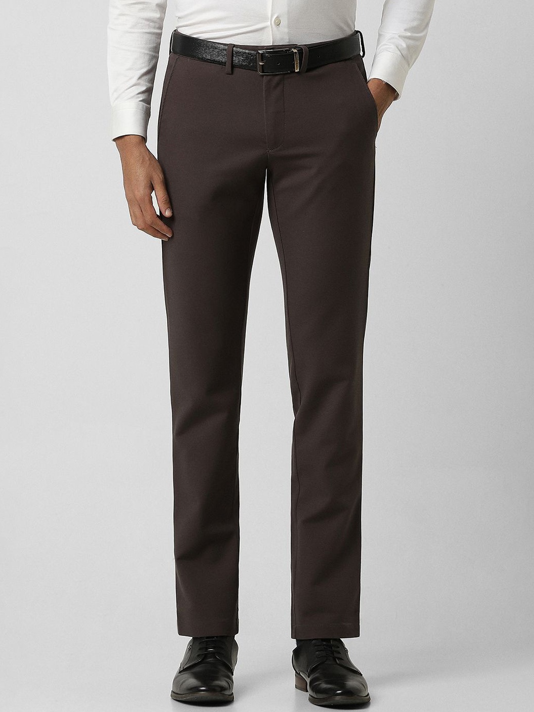 

Van Heusen Men Cotton Slim Fit Formal Trousers, Brown